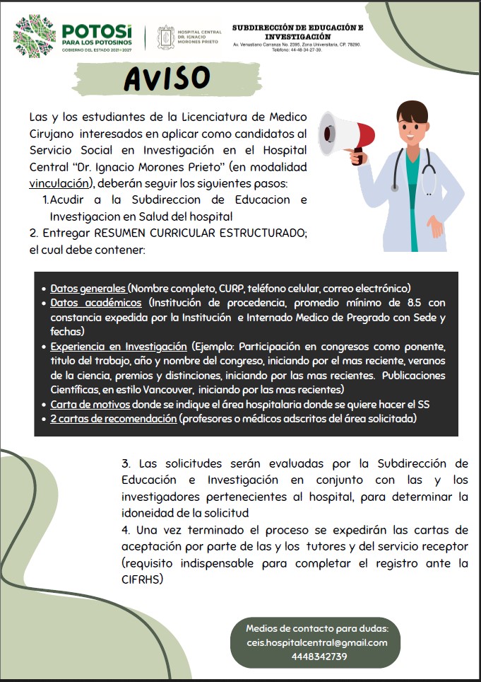 Servicio social en investigacion